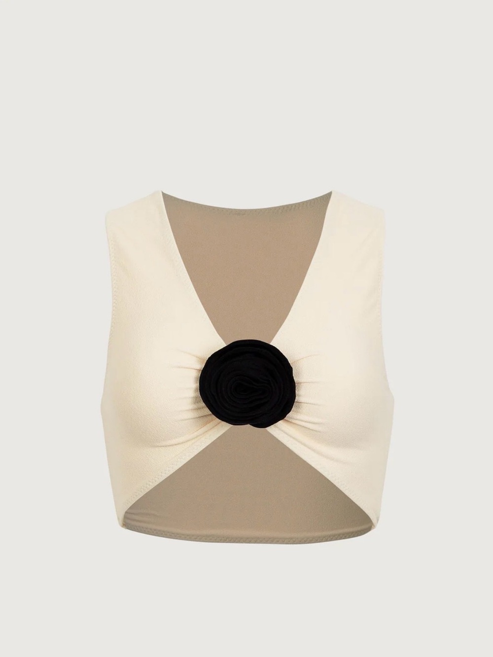 SAME NWT Cream Rosette Swim Tank Top
